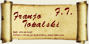 Franjo Topalski vizit kartica